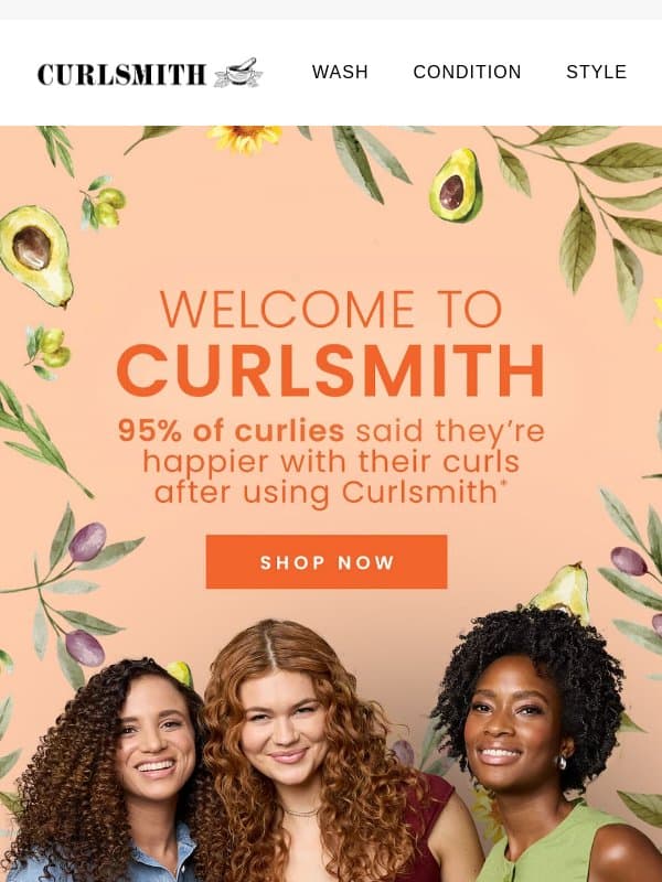 Welcome to Curlsmith 🧡 email from Curlsmith
