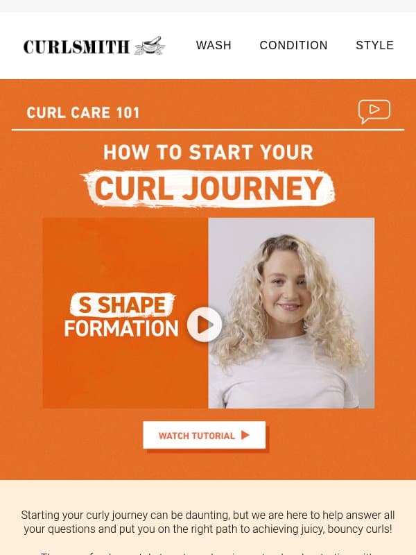 How to start your curl journey 🧡 email from Curlsmith