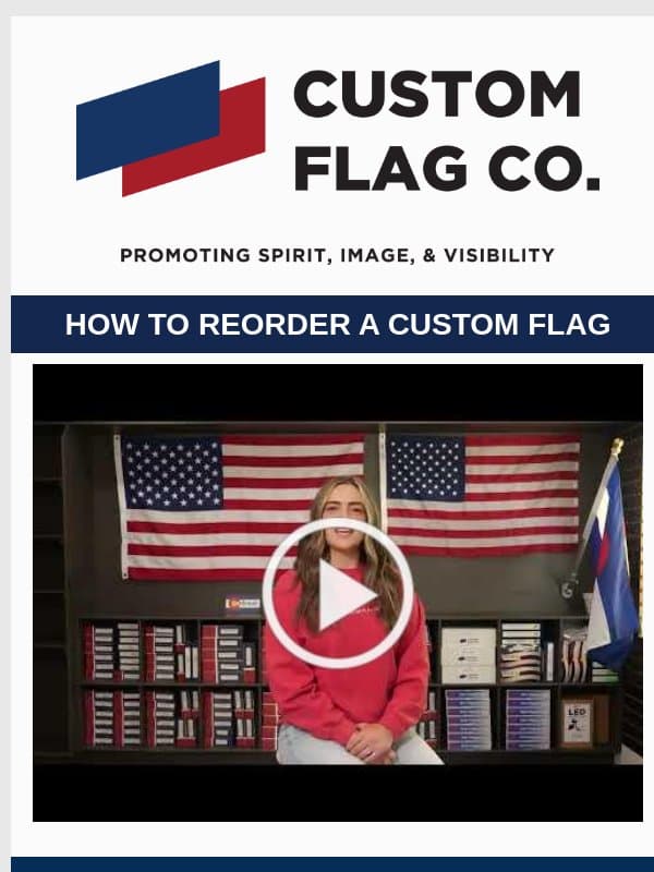 Your May Flag Update Is Here email from Custom Flag Co