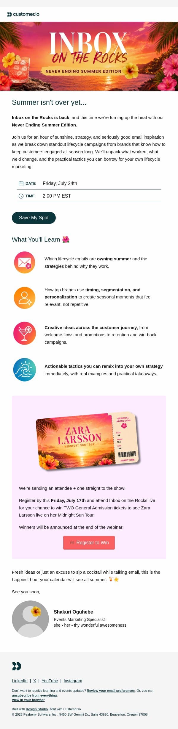 π΅ Never ending lifecycleeeeee email from Customer.io screenshot