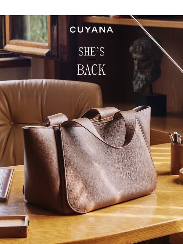 Back in Stock Alert: Mila Satchel email from Cuyana
