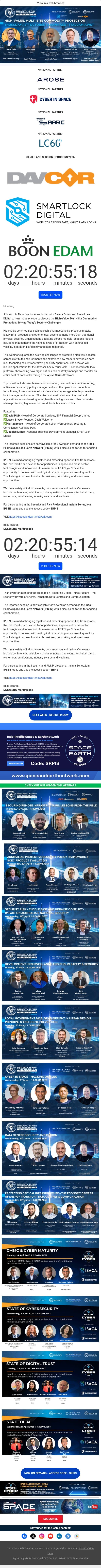 This Thursday - High-Value, Multi-Site Commodity Protection - Solving Today's Security Challenges email from Cyber Risk Leaders screenshot