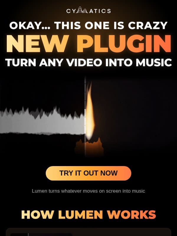 this plugin turns whatever moves on screen into music. email from Cymatics