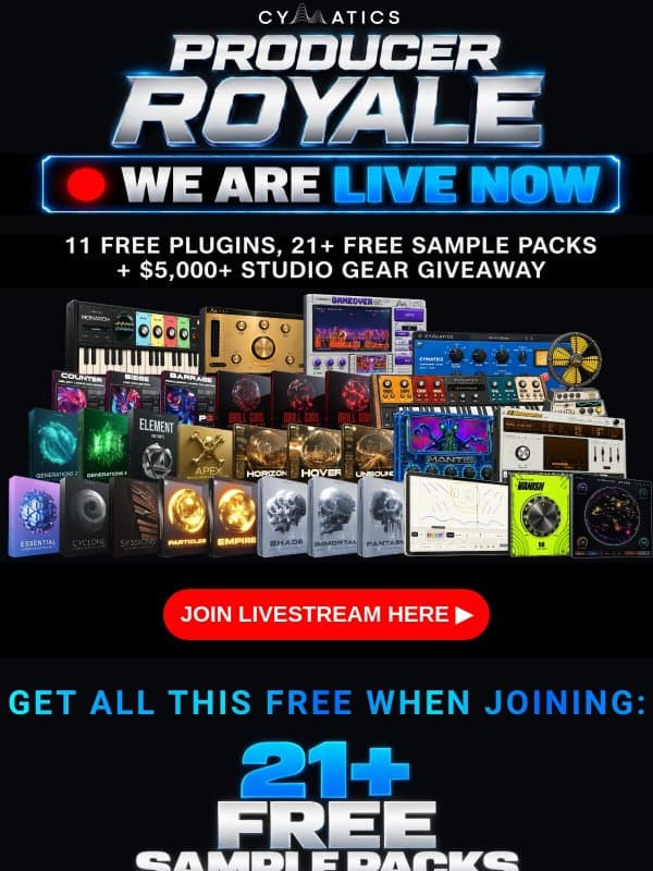 ๐ด here is your link to secure all 32 freebies on YouTube email from Cymatics
