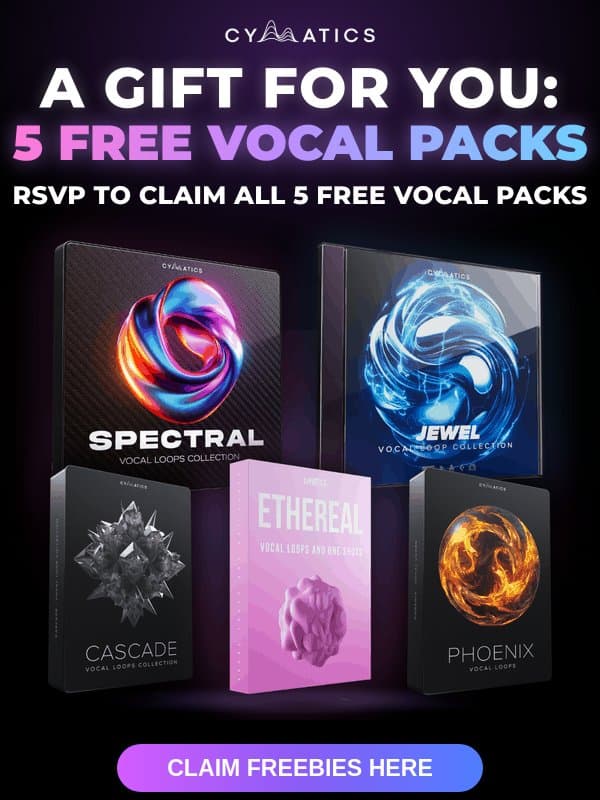 5 vocal packs just unlocked email from Cymatics