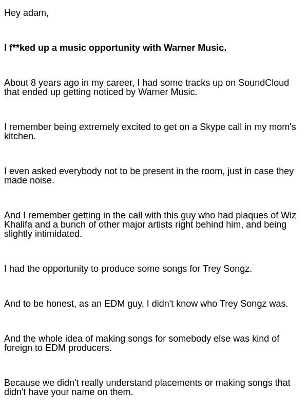 this mistake changed how I think about music. email from Cymatics