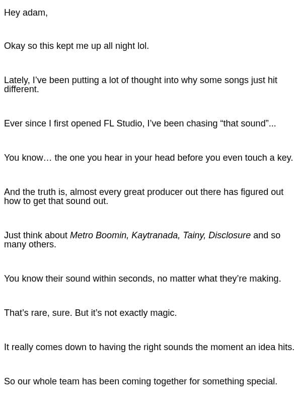 I can't say too much yet... email from Cymatics