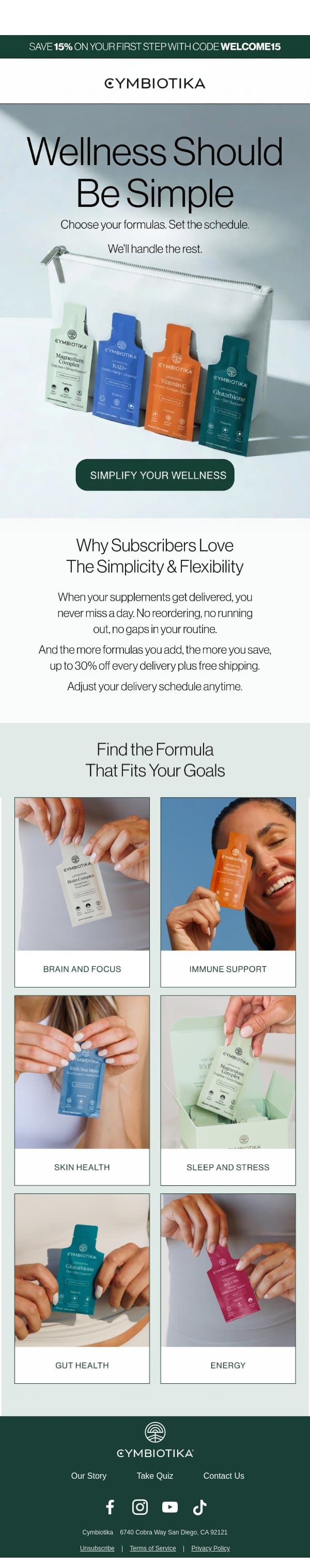 The easiest way to build your wellness routine email from Cymbiotika screenshot