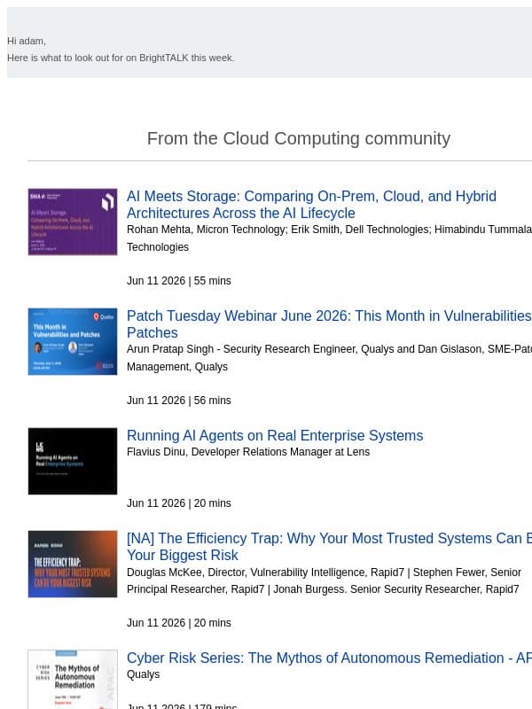 Weekly update: AI Meets Storage: Comparing On-Prem, Cloud, and Hybrid Architectures Across the AI Lifecycle email from D2iQ