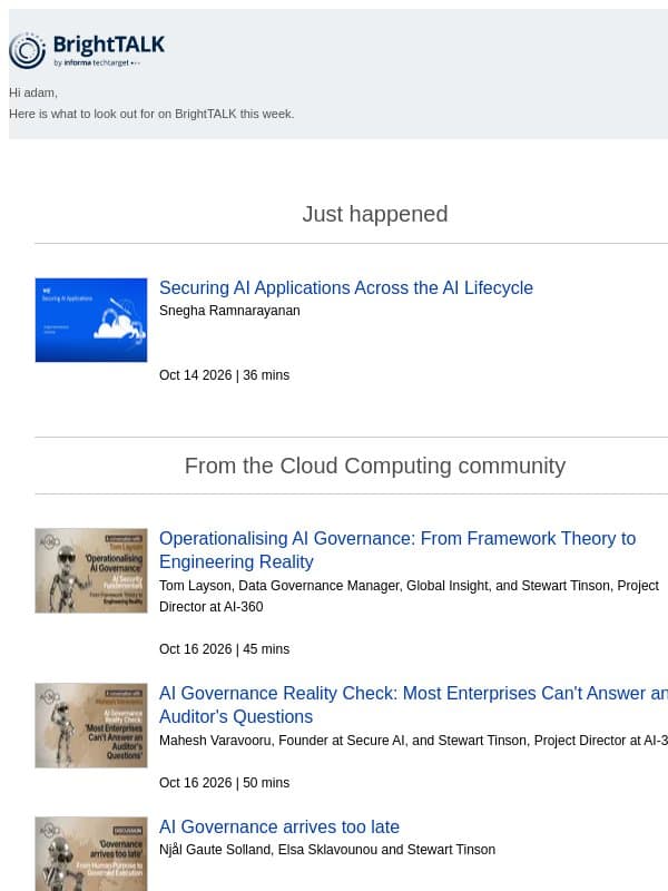 Weekly update: Securing AI Applications Across the AI Lifecycle email from D2iQ