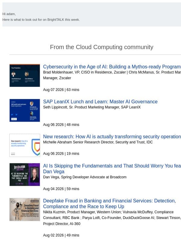 Weekly update: Cybersecurity in the Age of AI: Building a Mythos-ready Program email from D2iQ
