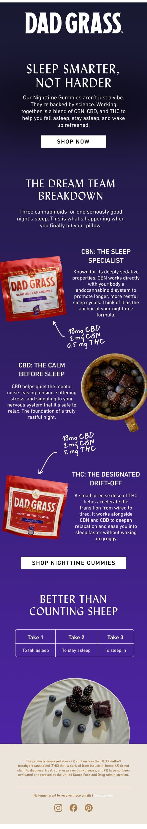 There’s a science behind better sleep with Dad Grass email from Dad Grass screenshot