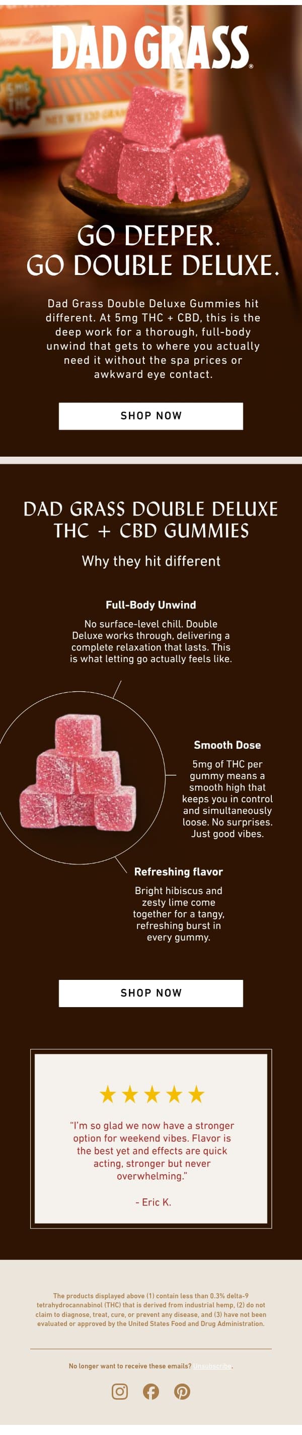 If a deep tissue massage was a gummy email from Dad Grass screenshot