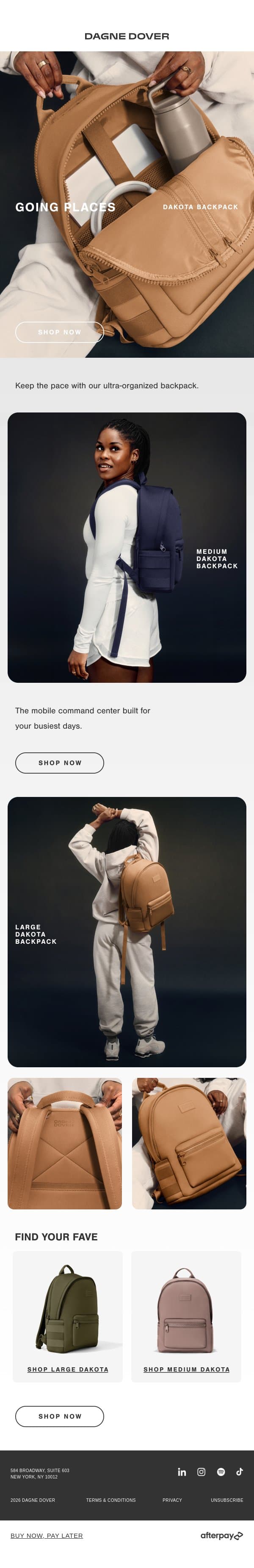 HOME > DESK > GYM. email from Dagne Dover screenshot
