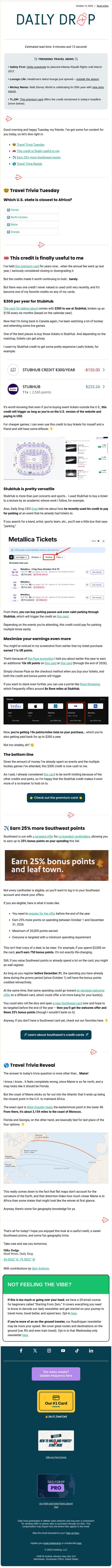 🎟️ This credit is finally useful to me email from Daily Drop screenshot