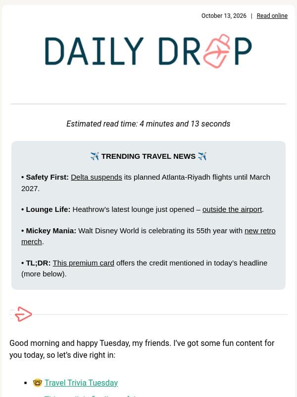 🎟️ This credit is finally useful to me email from Daily Drop