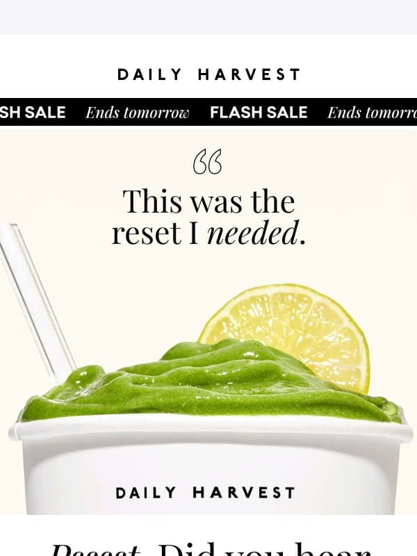 ENDS TOMORROW email from Daily Harvest
