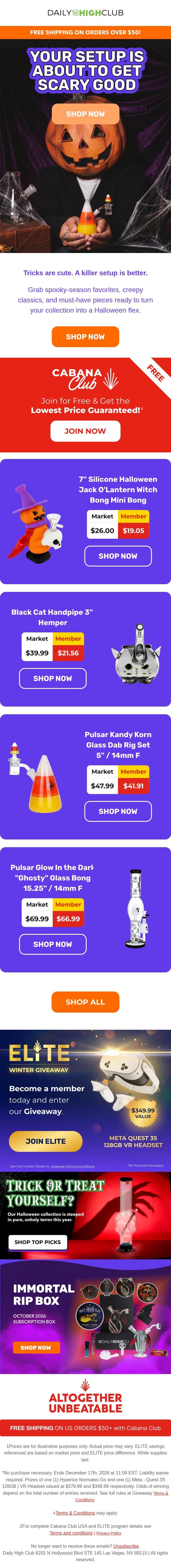 π your setup just got spooky email from Daily High Club screenshot