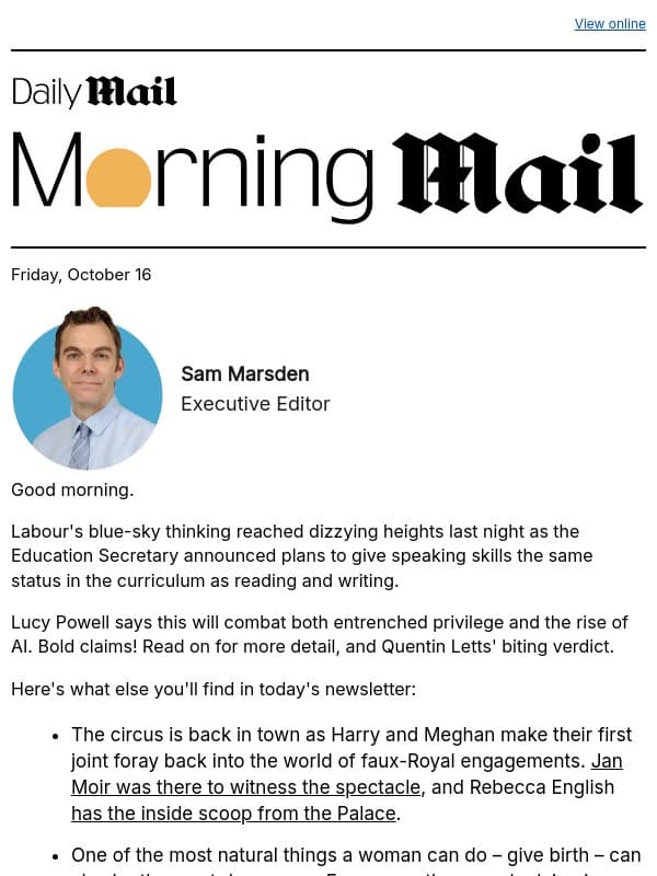 Labour puts 'speaking' on par with reading email from Daily Mail