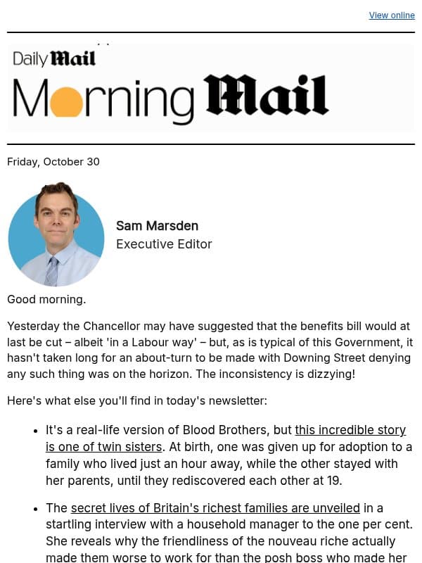 Humiliation for Healey email from Daily Mail