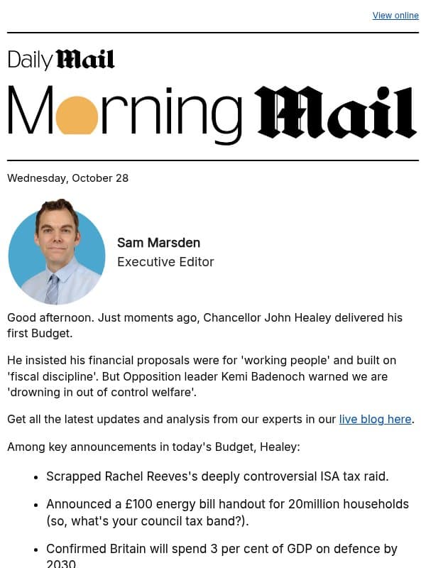 Your Budget questions answered LIVE email from Daily Mail