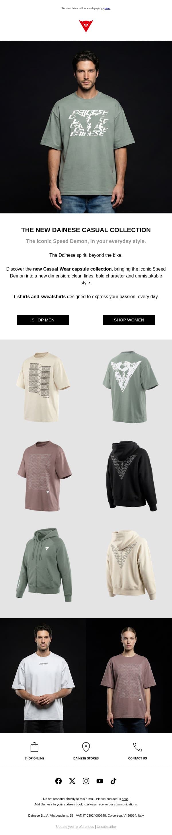 Discover the New Casual Wear Arrivals email from Dainese Winter Sports screenshot