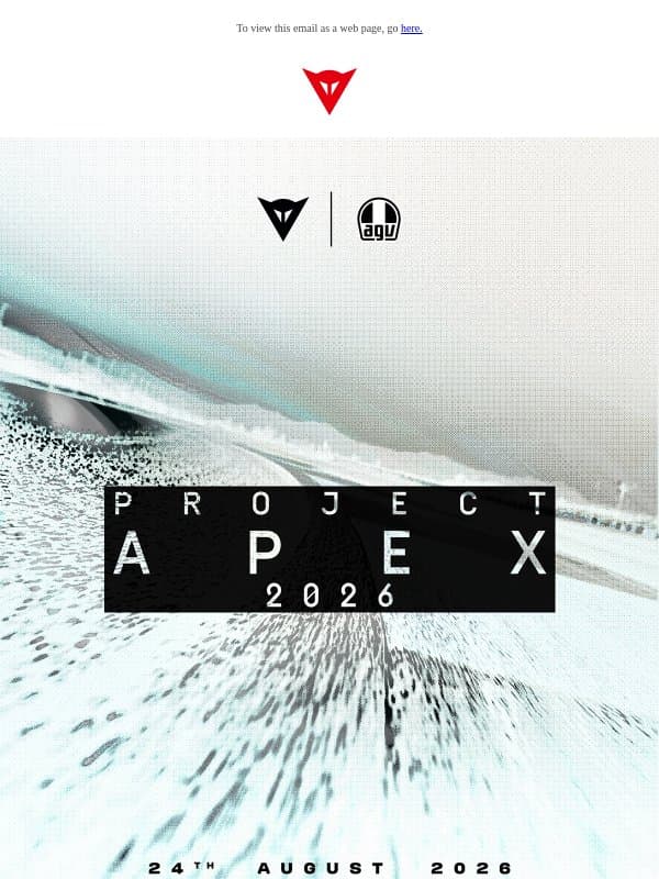 Project APEX. The future of protection is already on the track. email from Dainese Winter Sports