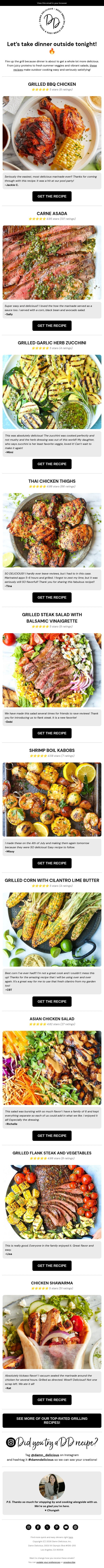 Summer Grilling Has Never Tasted Better π₯ email from Damn Delicious screenshot