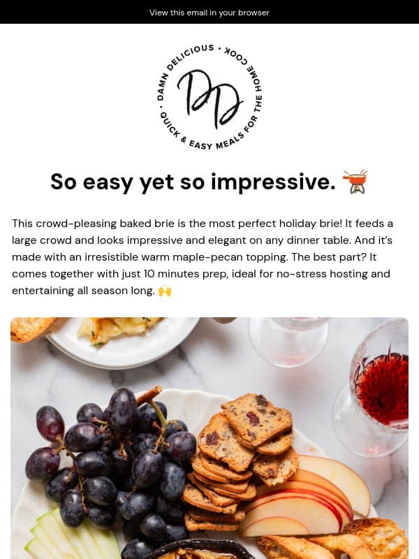 Cranberry Pecan Baked Brie 🫕 email from Damn Delicious