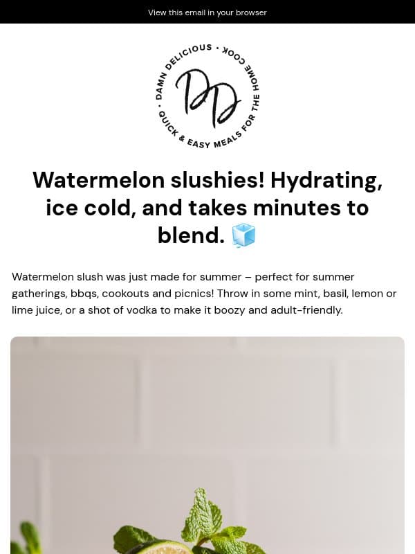 Watermelon Slush ππ§ email from Damn Delicious