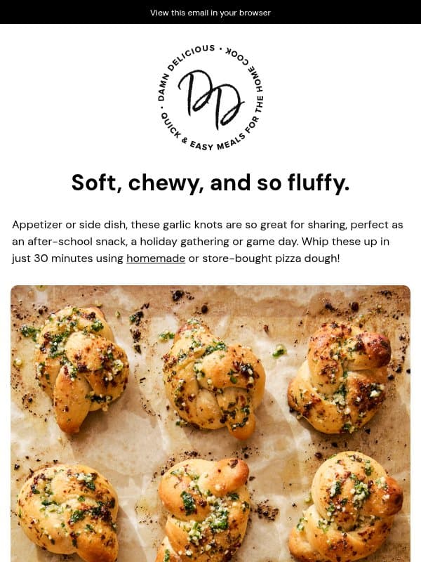 Easy Garlic Parmesan Knots 🧄🧀 email from Damn Delicious
