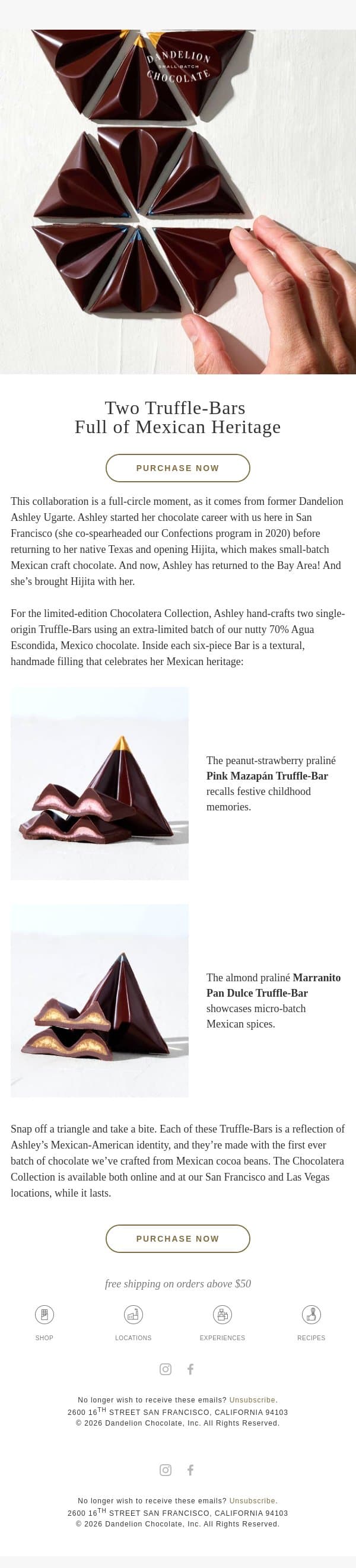 The Chocolatera Collection: Our First Batch of Mexican Chocolate email from Dandelion Chocolate screenshot