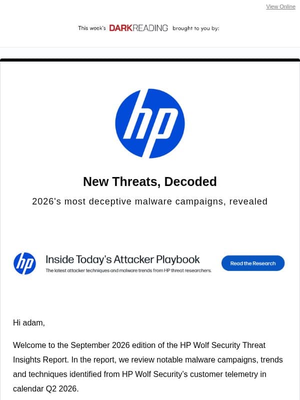 New Threats Uncovered: 2026 Insights Report email from Dark Reading