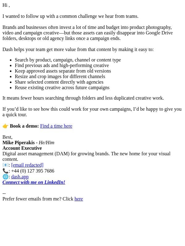 Getting more from your creative email from Dash