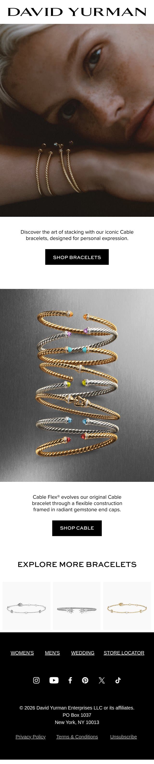 Discover Your Next Bracelet email from David Yurman screenshot