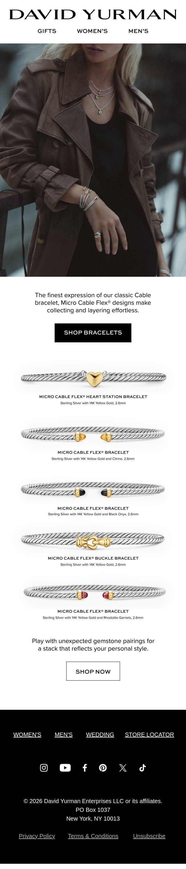Discover Micro Cable Flex® email from David Yurman screenshot