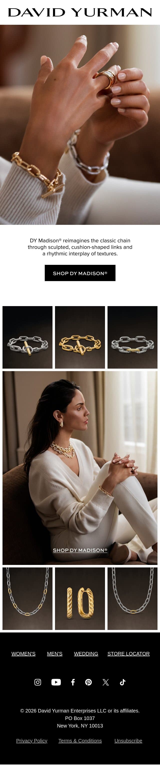 A Modern Language of Links email from David Yurman screenshot