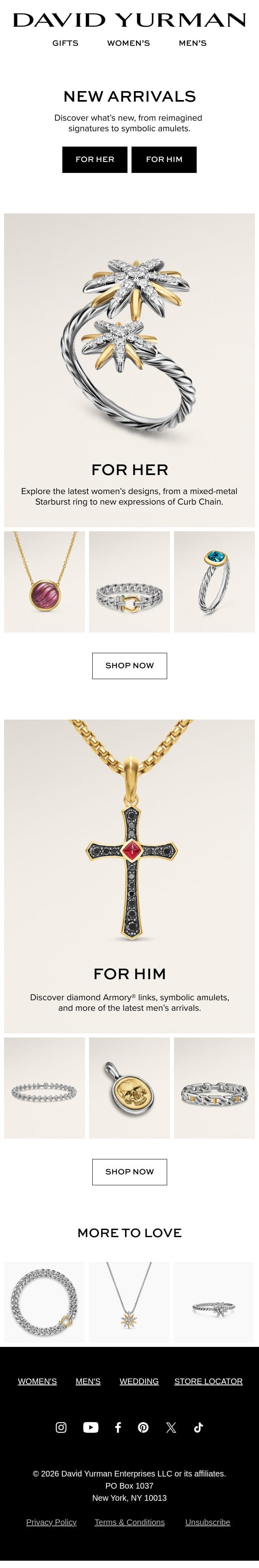 Discover What’s New email from David Yurman screenshot