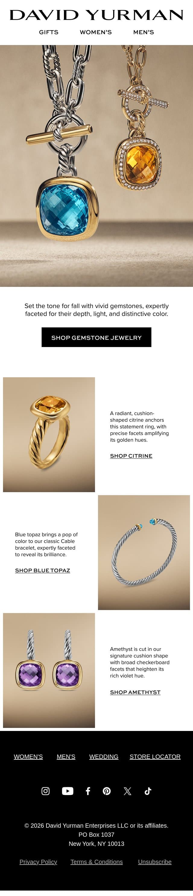 A New Way of Seeing Color email from David Yurman screenshot