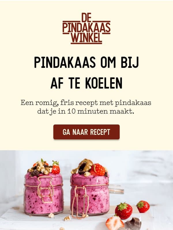 Ontdek het populairste zomerrecept met pindakaas email from De Pindakaaswinkel
