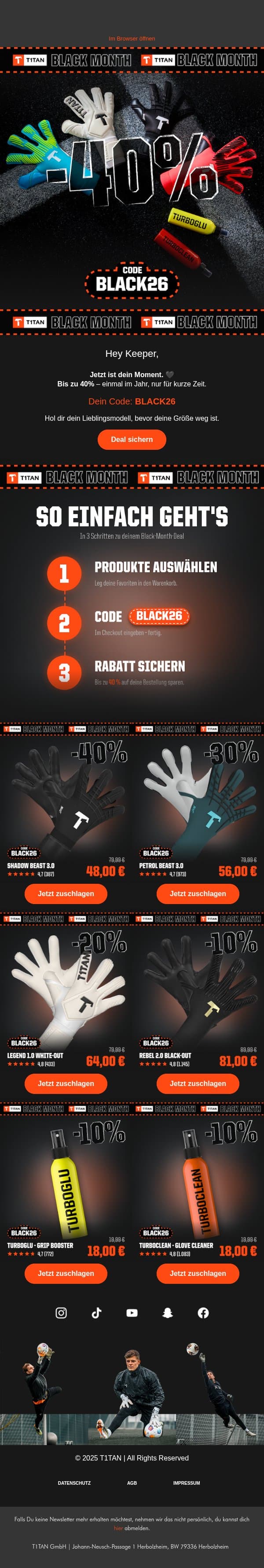🚨 Keeper, jetzt bis zu 40% sichern! email from De screenshot