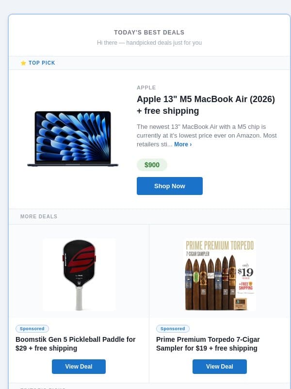 M5 MacBook Air $900 / Electric Scooter $149 / More Smart Finds email from DealNews