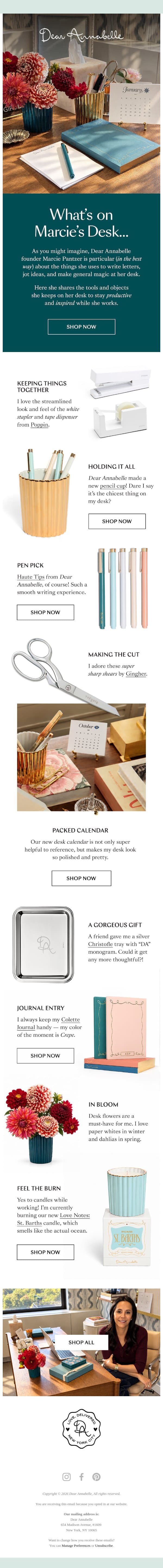 Founder’s Faves: The Desk Edition email from Dear Annabelle screenshot