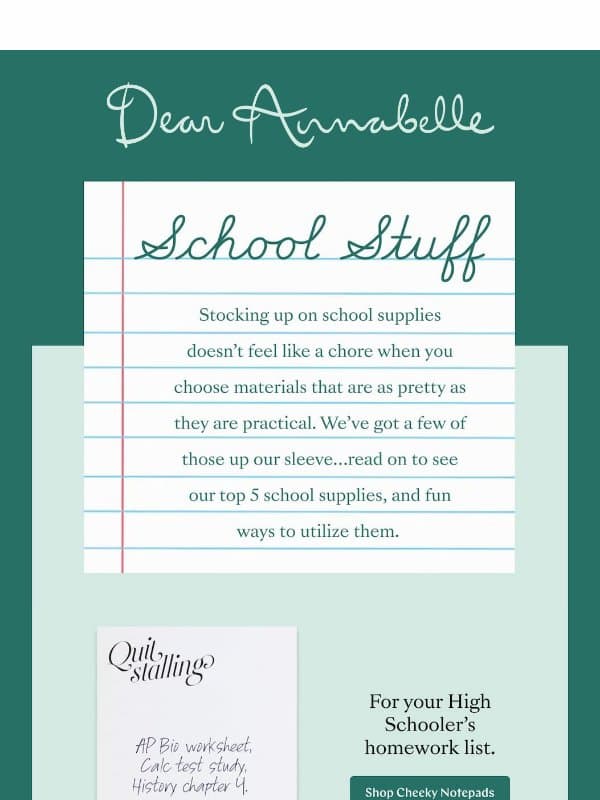 Back to School Chic 📚 email from Dear Annabelle