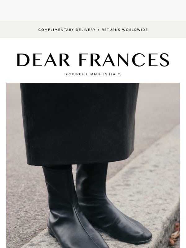 Welcome to Dear Frances email from Dear Frances