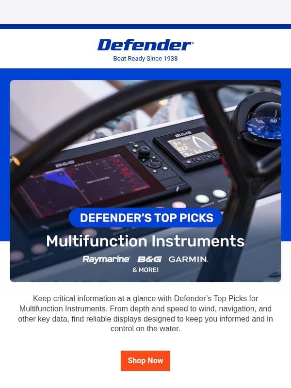 Defender's Top Picks: Multifunction Instruments email from Defender Marine
