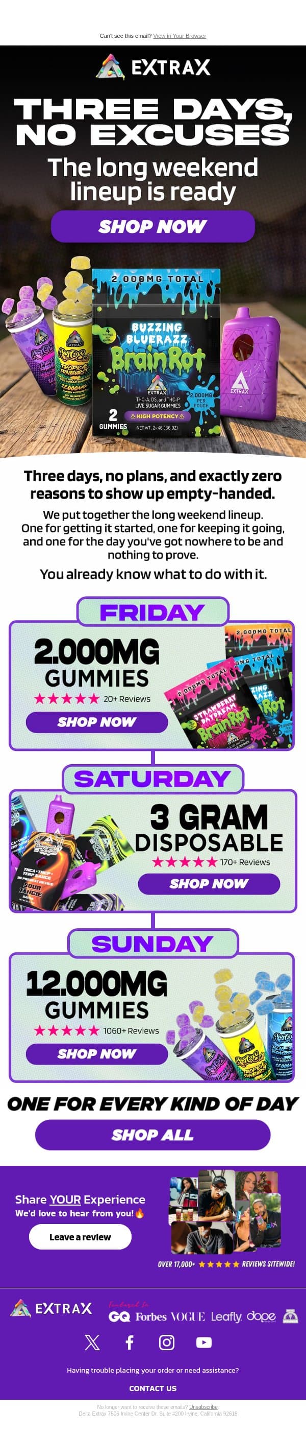 You're Going to Need All Three email from Delta Extrax screenshot