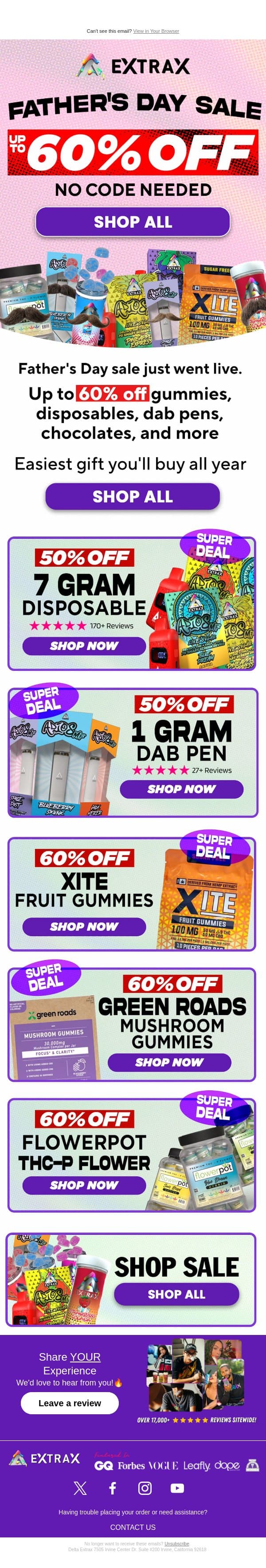 Last hours for up to 60% OFF! email from Delta Extrax screenshot