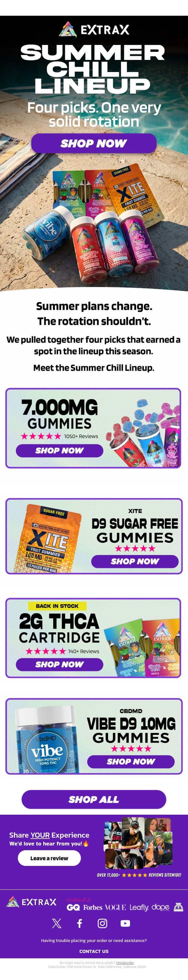 Four picks your summer rotation needs email from Delta Extrax screenshot