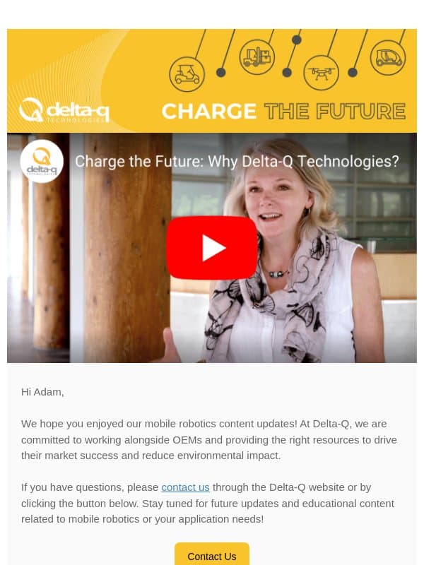 What sets Delta-Q chargers apart? email from Delta-Q Technologies